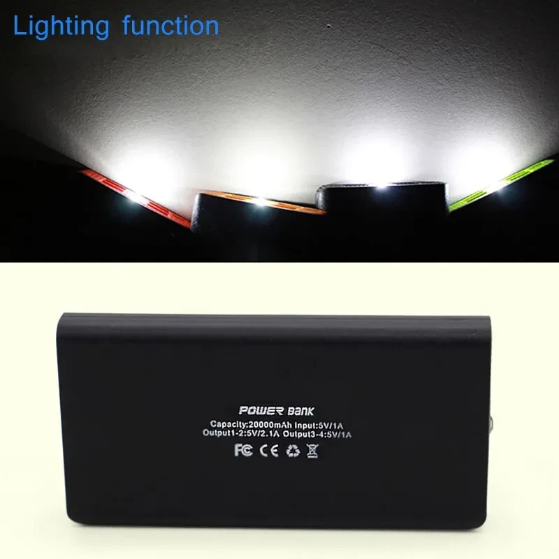 DIY Power Bank Case for 6x18650 Batteries – 5V/2A Output, Dual USB Portable Charger Housing Kit with Circuit Board, LED Display – Soldering Required (Batteries Not Included)