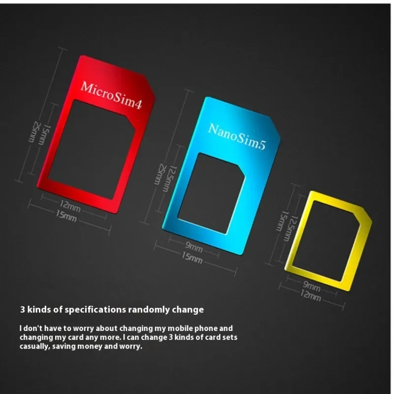 Metal SIM Card Adapter Set – 5-in-1 Aluminum Slot Restorer Kit