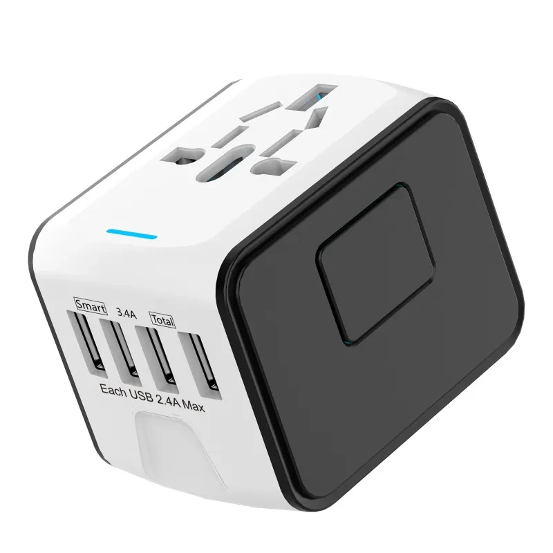 SmartVolt Travel USB Charger – 4-Port Universal Power Converter