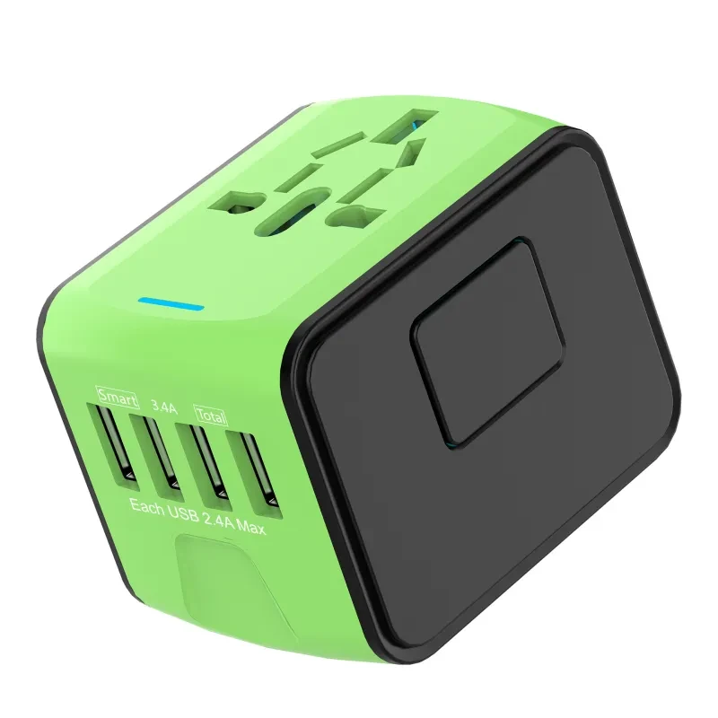 SmartVolt Travel USB Charger – 4-Port Universal Power Converter