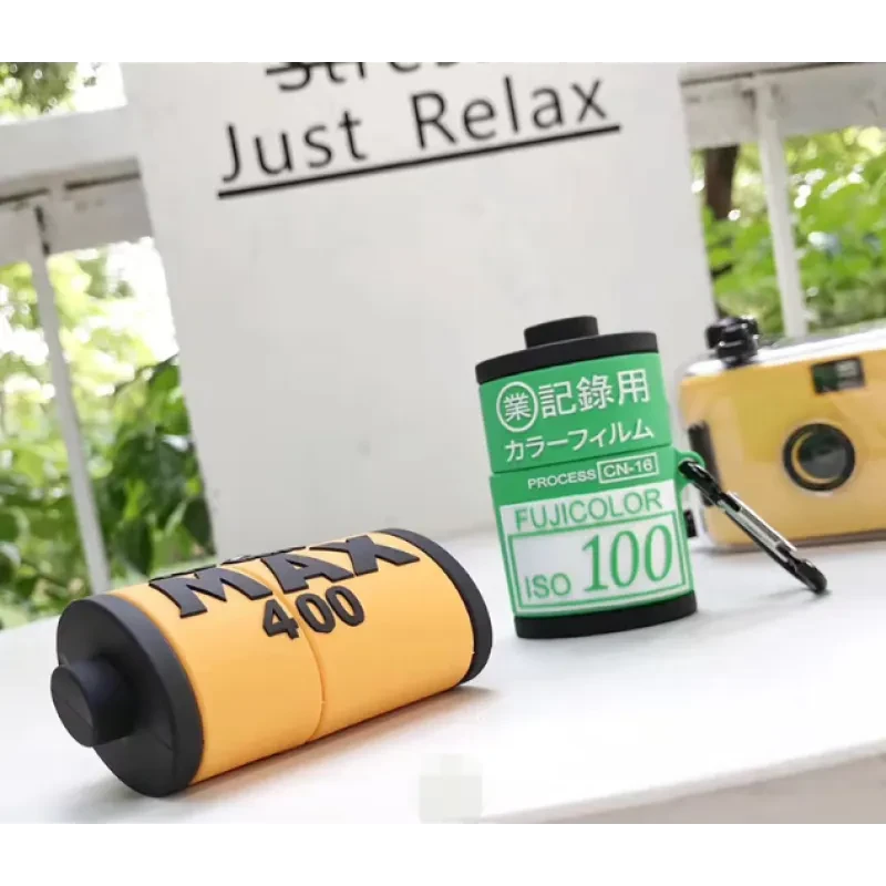 3D Film Roll AirPods Case – Soft Silicone Fuji Kodak Cover