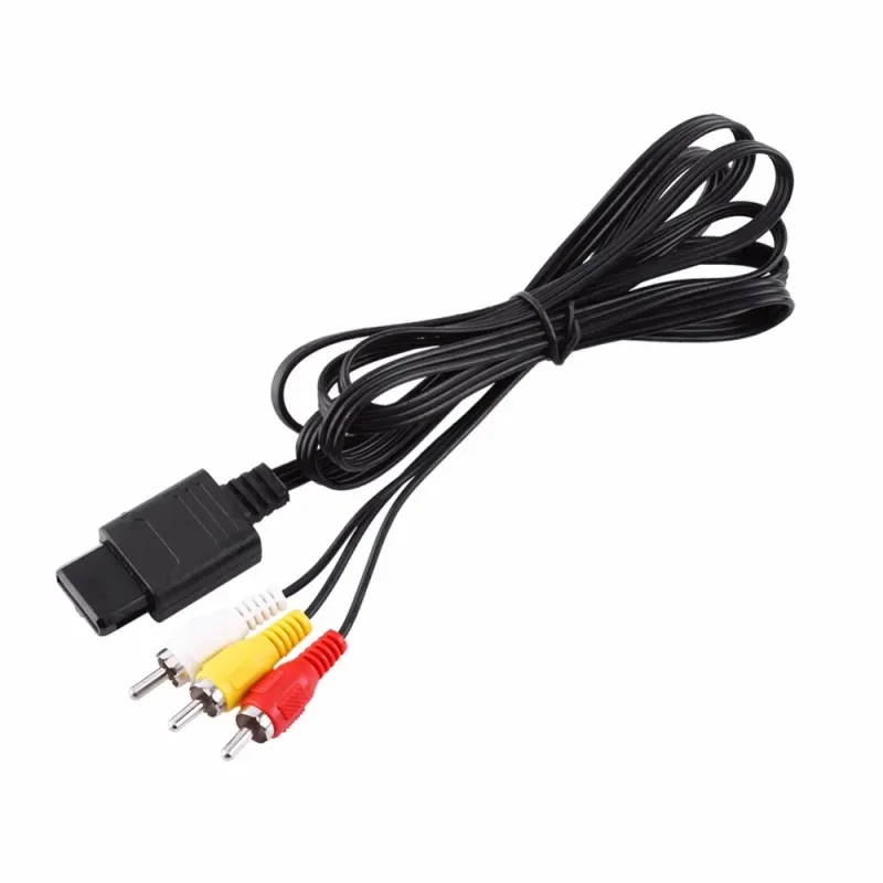N64 AV Composite Cable – Audio Video TV Cord for Nintendo 64, 1.8M