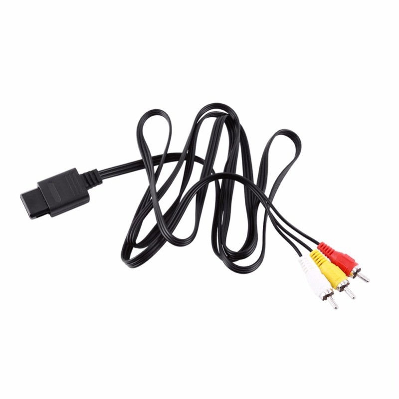 N64 AV Composite Cable – Audio Video TV Cord for Nintendo 64, 1.8M