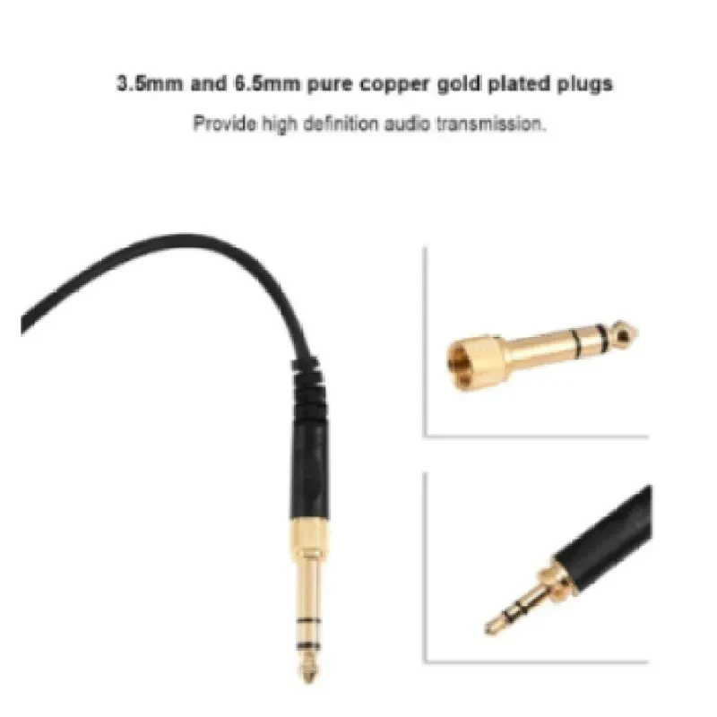 Spring Audio Repair Cable with Gold-Plated Plug – Coiled Black Wire