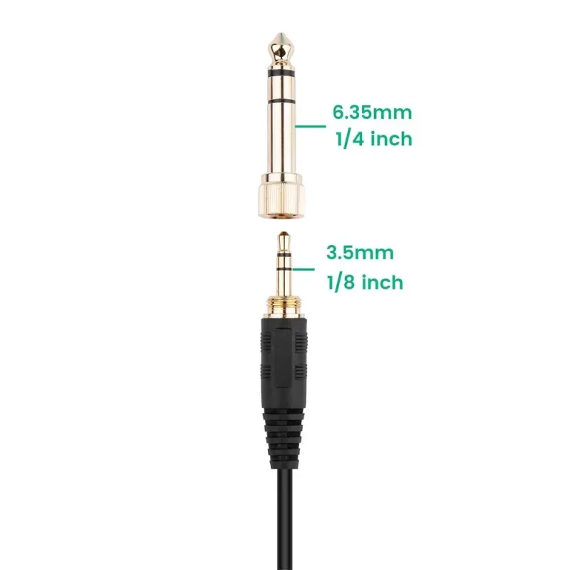 Spring Audio Repair Cable with Gold-Plated Plug – Coiled Black Wire