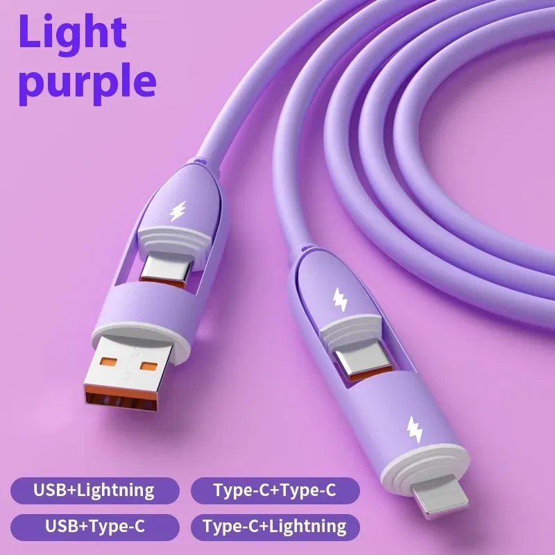 ColorPop 4-in-1 Silicone Cable β Fast Charge Meets Style