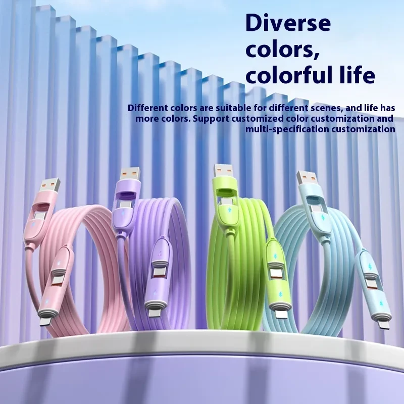 ColorPop 4-in-1 Silicone Cable β Fast Charge Meets Style