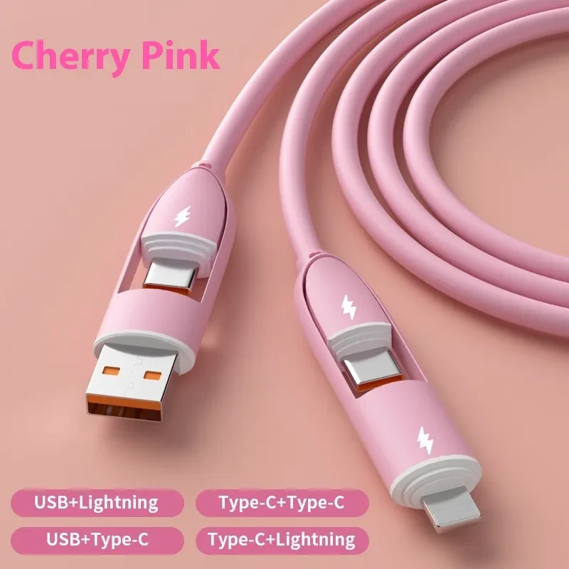 ColorPop 4-in-1 Silicone Cable β Fast Charge Meets Style