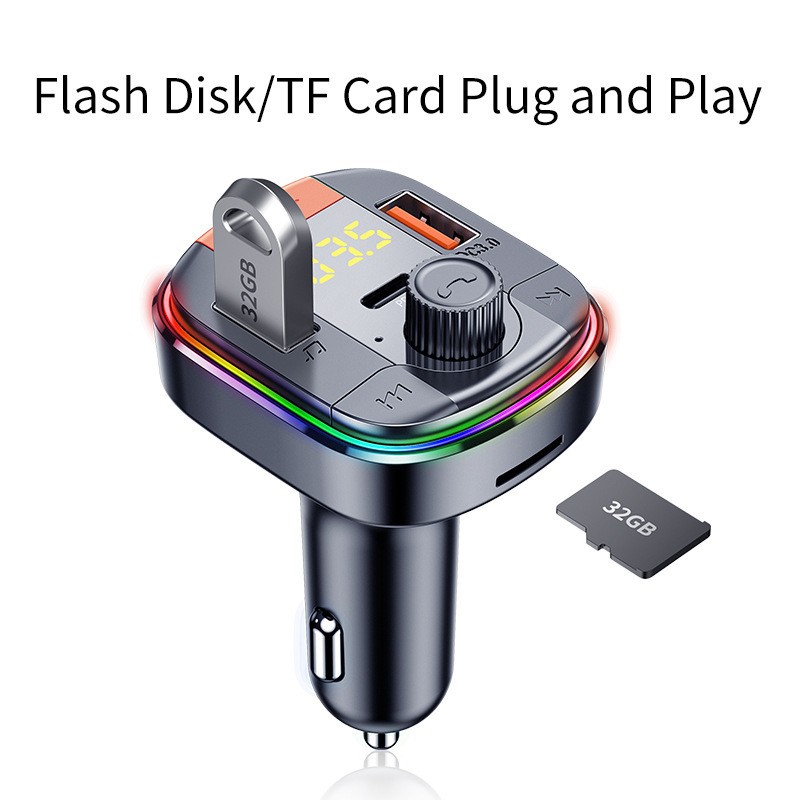 832 Car MP3 Player β Bluetooth, QC3.0 Charger, LED Light Display