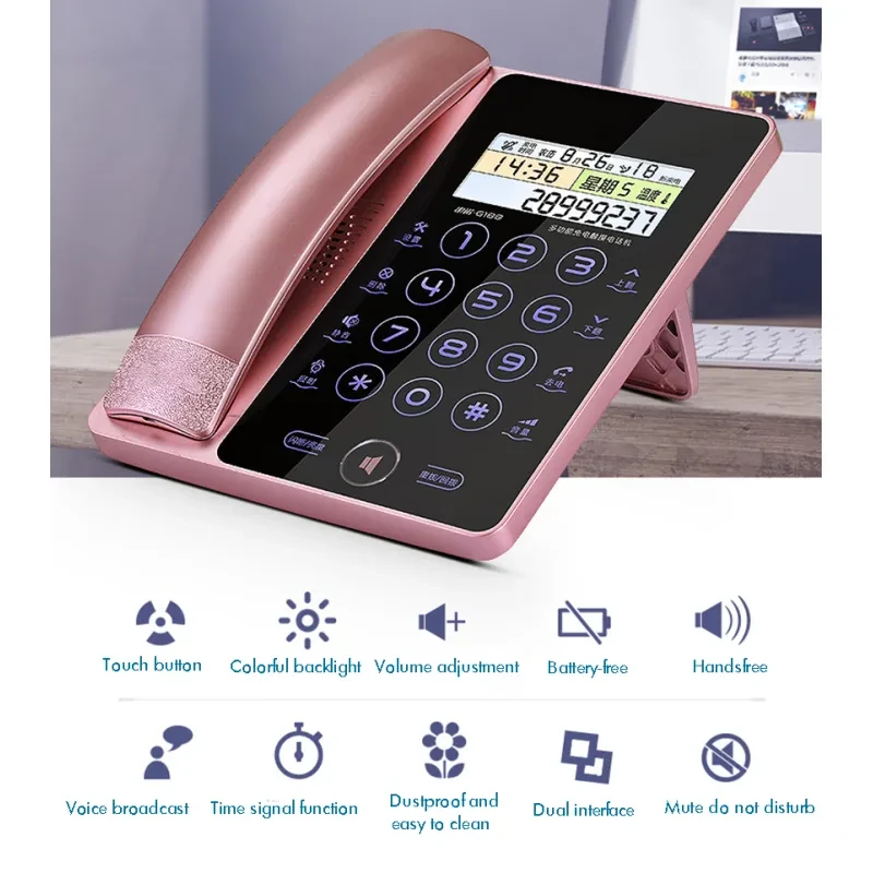 Touch Screen Landline Phone – Stylish Fixed Telephone with LCD & Caller ID