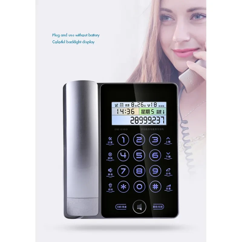 Touch Screen Landline Phone – Stylish Fixed Telephone with LCD & Caller ID