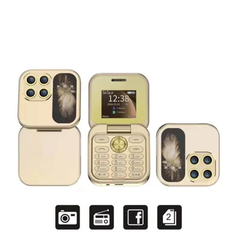 Flip Dual SIM Phone – Folding Screen, 2G, Memory Card Support