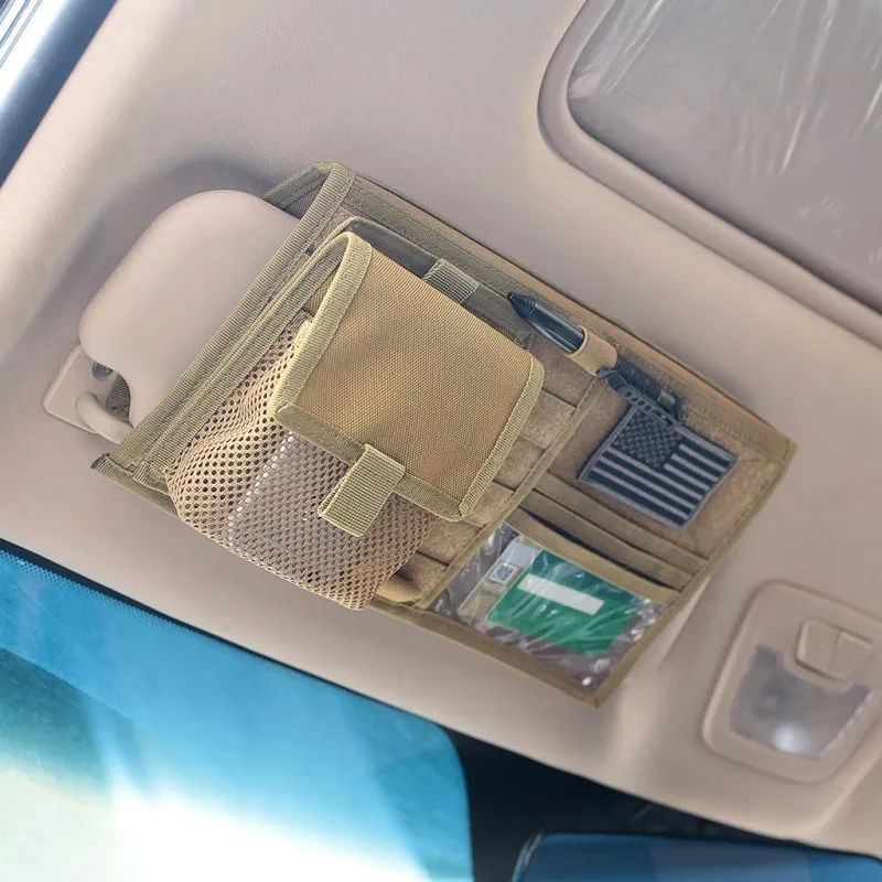Car Sun Visor Organizer – 1000D Nylon Storage Pouch for CDs & Gear