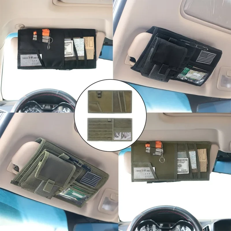 Car Sun Visor Organizer – 1000D Nylon Storage Pouch for CDs & Gear