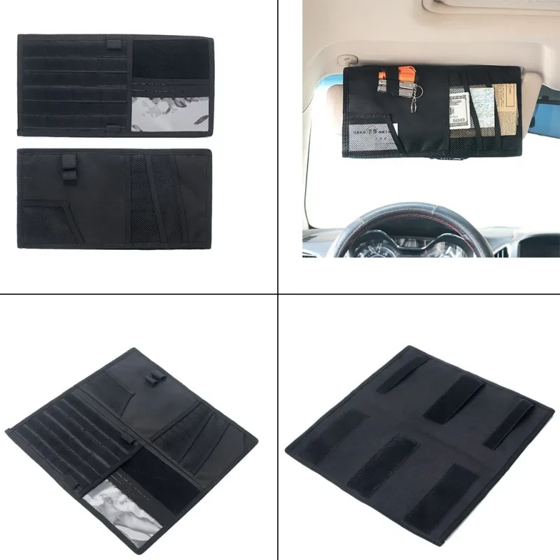 Car Sun Visor Organizer – 1000D Nylon Storage Pouch for CDs & Gear