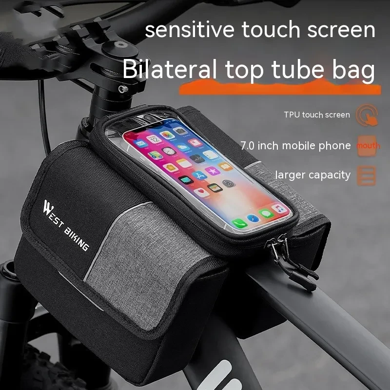 Bike Saddle Bag with Touchscreen – 2L Oxford Frame Storage
