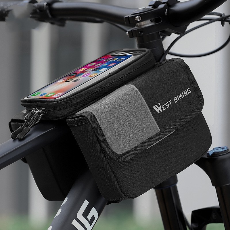 Bike Saddle Bag with Touchscreen – 2L Oxford Frame Storage