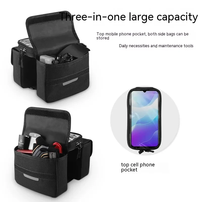 Bike Saddle Bag with Touchscreen – 2L Oxford Frame Storage