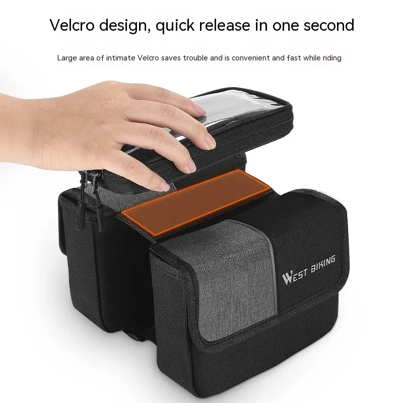 Bike Saddle Bag with Touchscreen – 2L Oxford Frame Storage