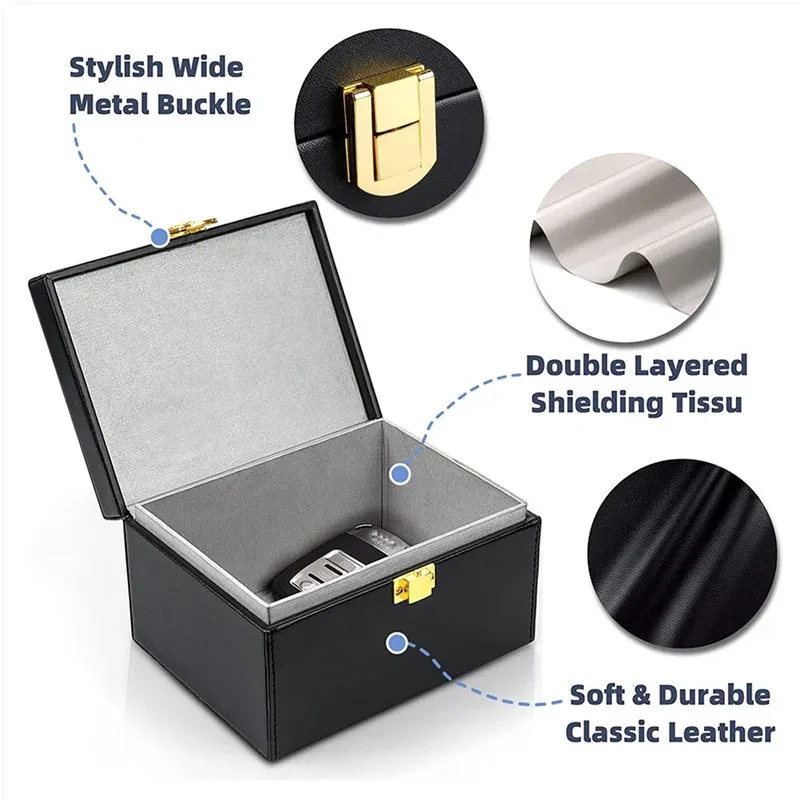 RFID Shielding Box + 2 Key Cases β Anti-Theft PU Carbon Fiber Set