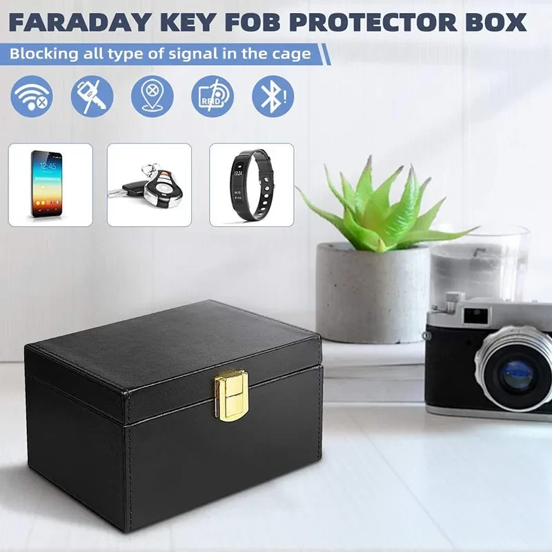 RFID Shielding Box + 2 Key Cases β Anti-Theft PU Carbon Fiber Set