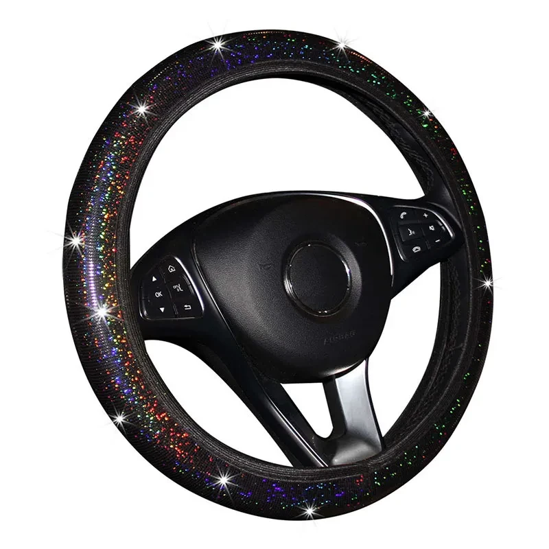 Elastic Glitter Sequin Car Steering Wheel Cover β 38cm, No Inner Ring