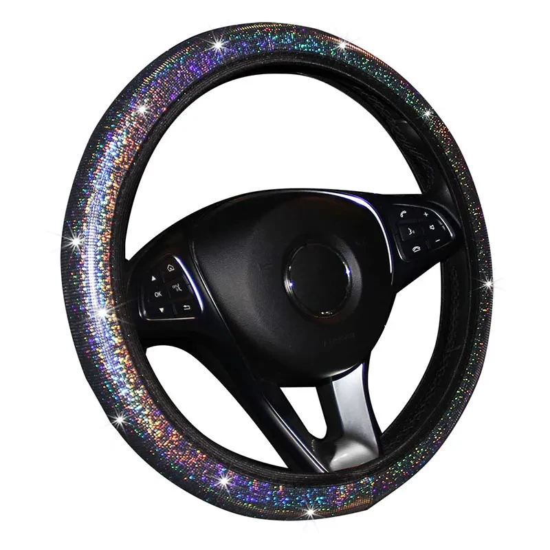 Elastic Glitter Sequin Car Steering Wheel Cover β 38cm, No Inner Ring