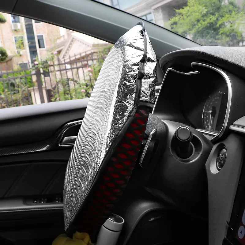 Car Steering Wheel Sunshade Cover – Aluminum Foil, Universal Fit