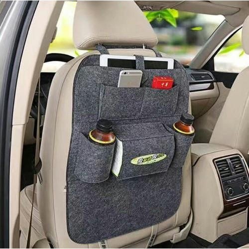 Universal Felt Car Backseat Organizer – 6 Pockets, 2-Pack Storage Kit