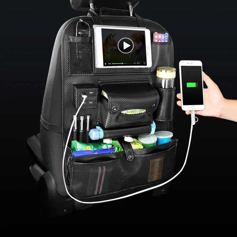 KUANDARMX Car Organizer – Kick Mat, USB Port & Tablet Holder