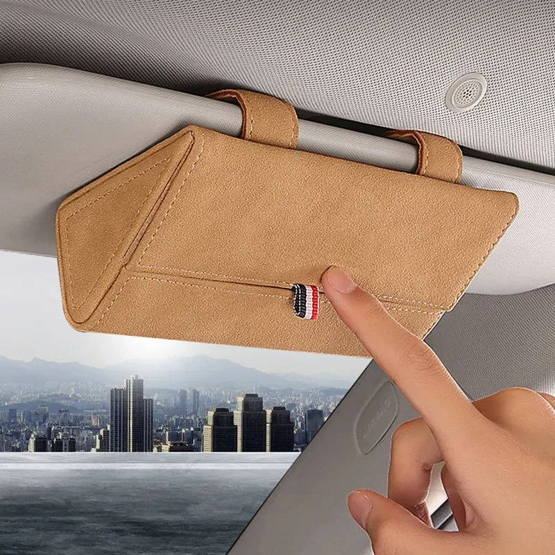 DabbOo Leather Sun Visor Glasses Case for Bentley β Premium Holder
