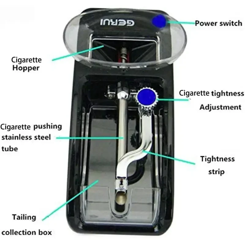 Portable Electric Cigarette Rolling Machine and Tobacco Injector