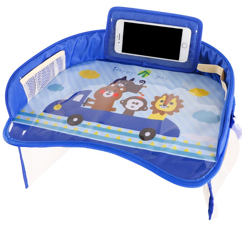 Kids Car Travel Tray with Storage – Half-Surround Lap Organizer