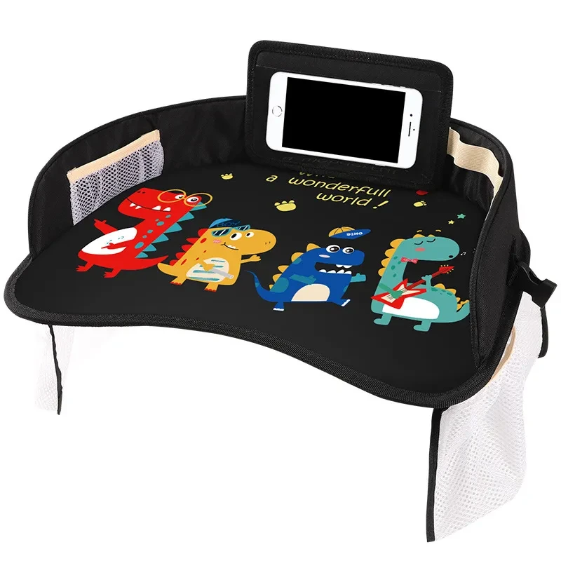 Kids Car Travel Tray with Storage – Half-Surround Lap Organizer