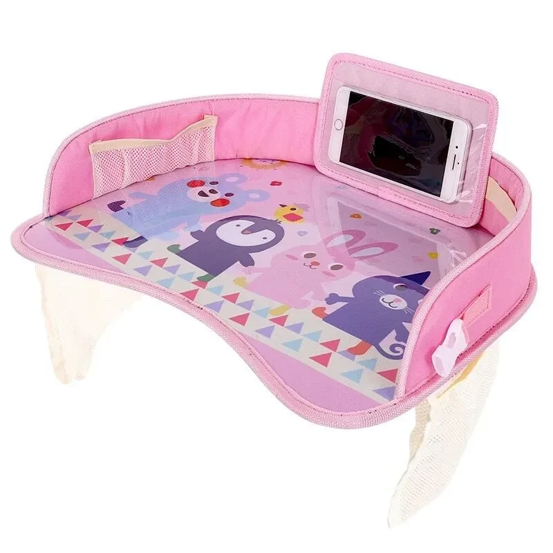 Kids Car Travel Tray with Storage – Half-Surround Lap Organizer