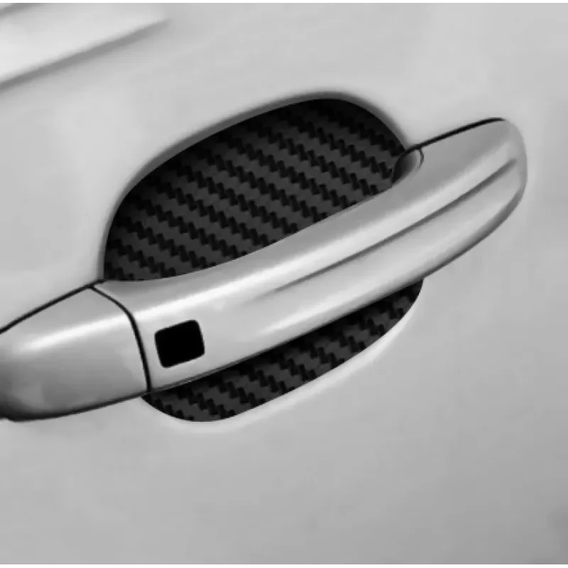 4pcs Carbon Fiber Car Door Handle Stickers – Scratch Resistant Set