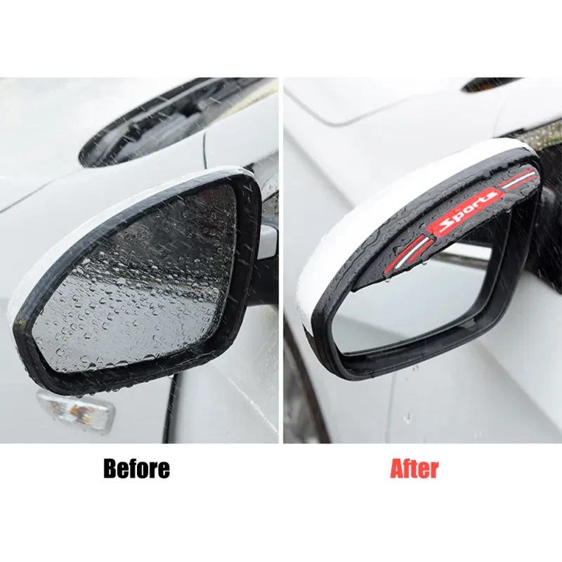Rainproof Rearview Mirror Eyebrows – PVC Car Rain Shields (1 Pair)