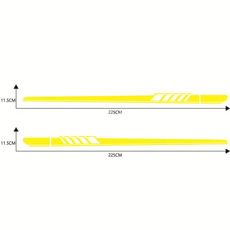 Side Skirt Stripe Car Sticker – Racing PVC Body Decal 225cm
