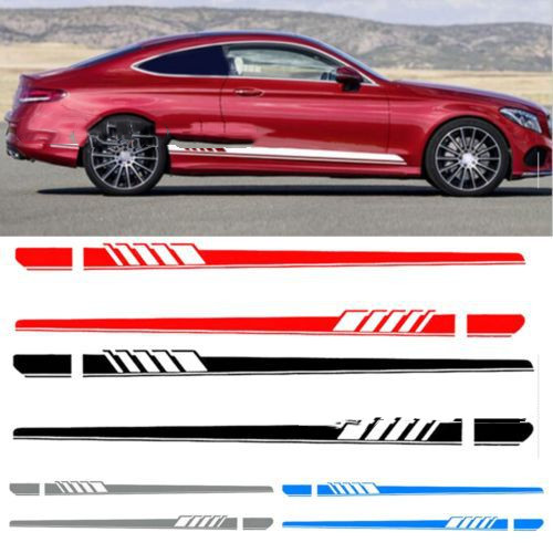 Side Skirt Stripe Car Sticker – Racing PVC Body Decal 225cm