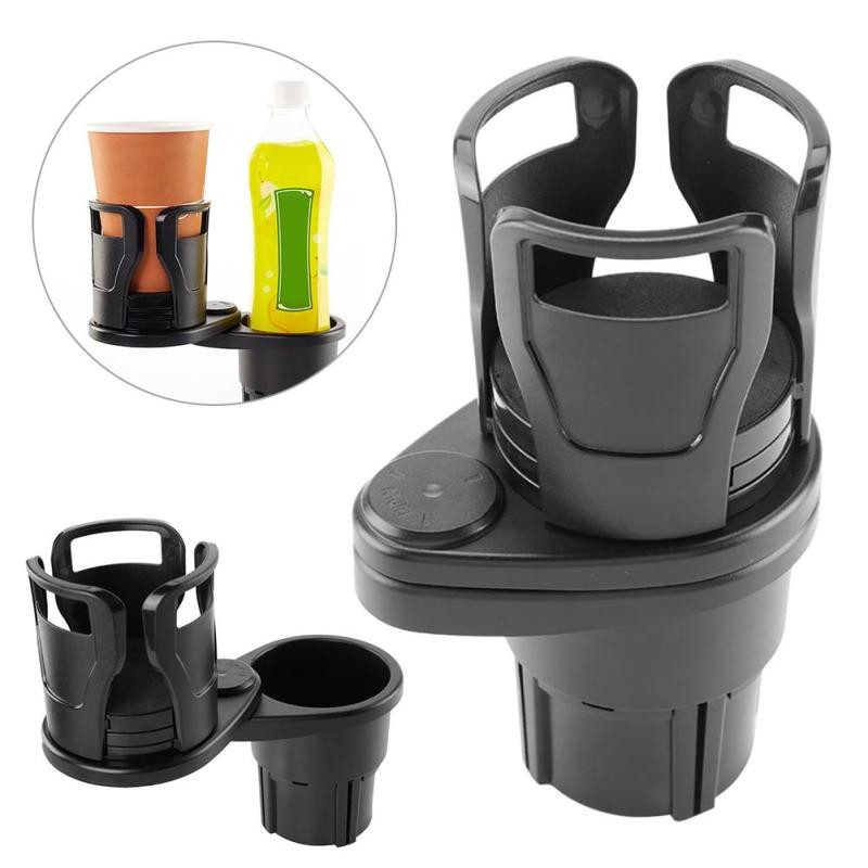 Dual Car Cup Holder & Organizer – Foldable, 360° Rotating Design