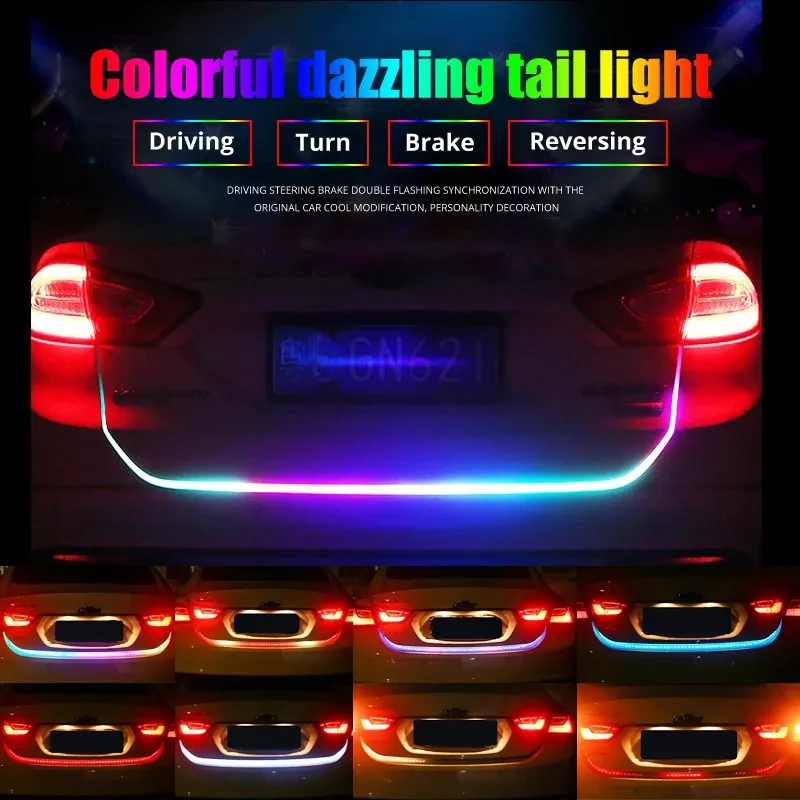 Dynamic Flowing LED Trunk Strip – Yellow Turn Signal for Cars