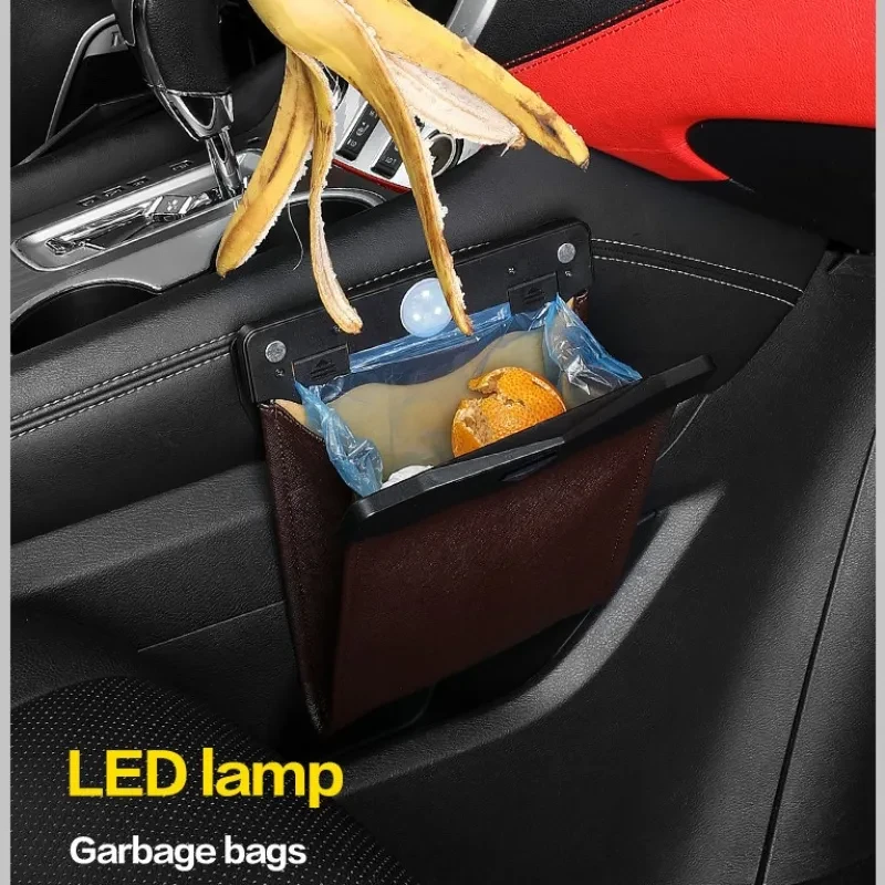 LED Car Trash Can – Stylish Hanging Organizer & Storage Bin