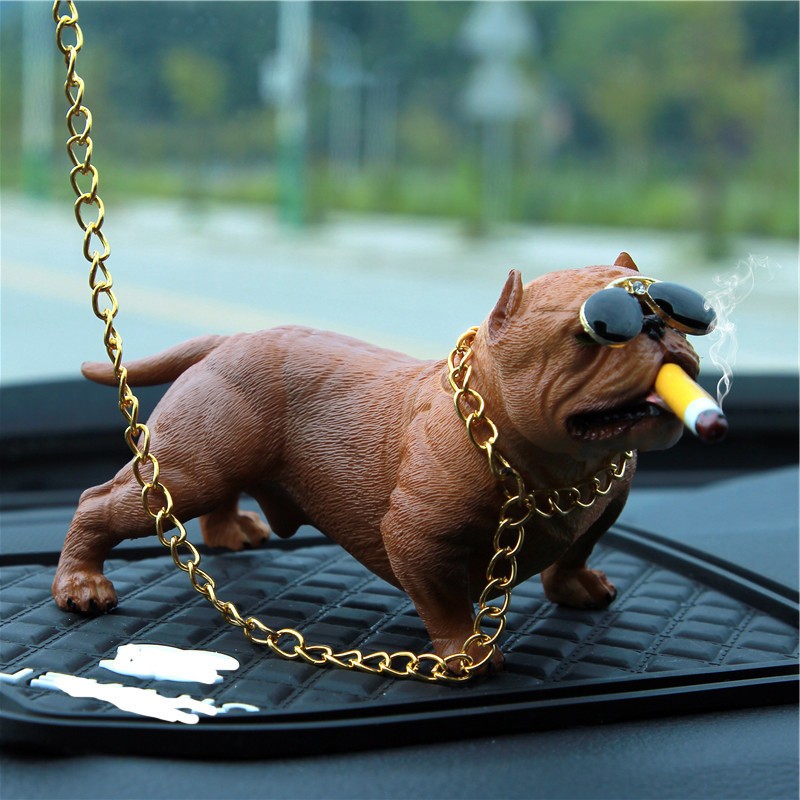 Bulldog Car Dashboard Ornament β Resin Dog Decoration Gift