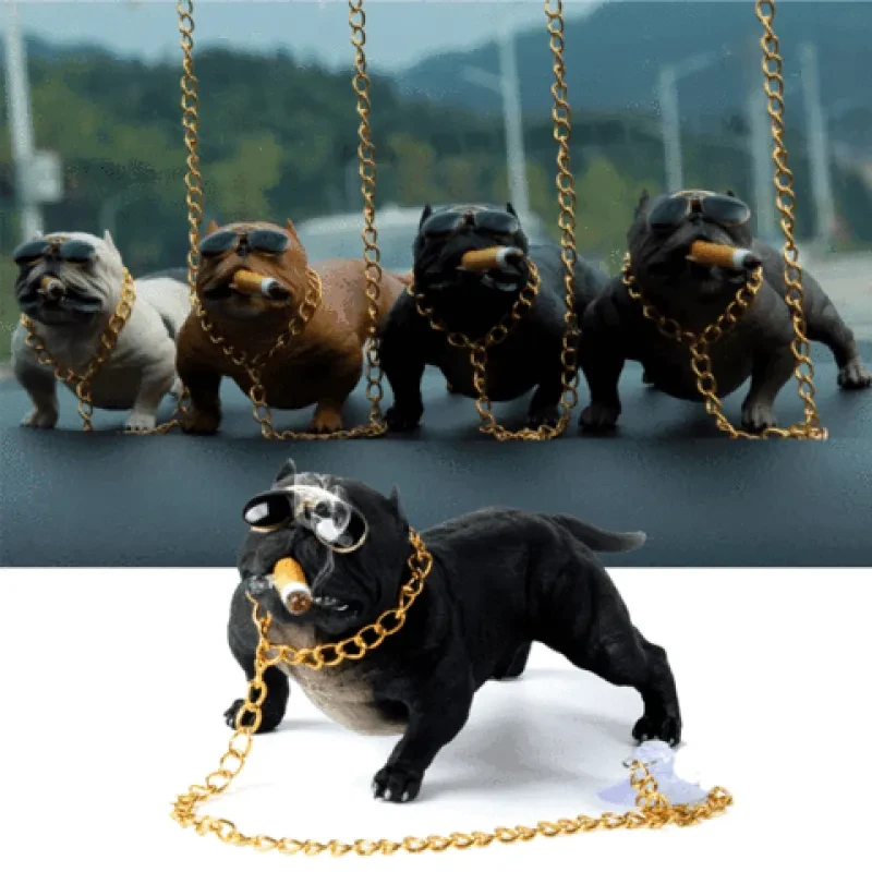 Bulldog Car Dashboard Ornament β Resin Dog Decoration Gift