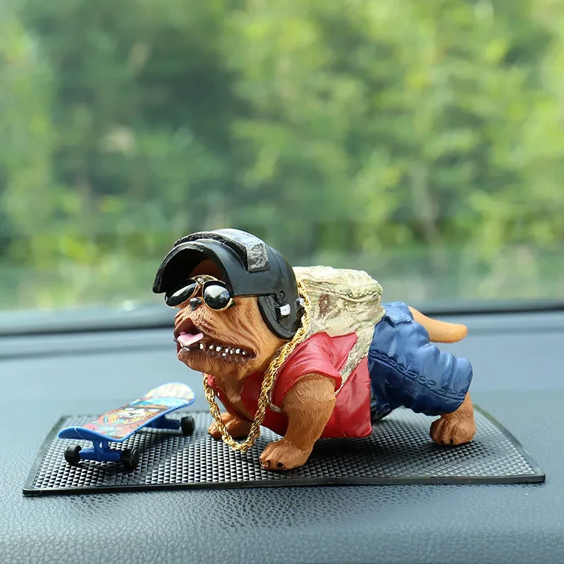 Bulldog Car Dashboard Ornament β Resin Dog Decoration Gift