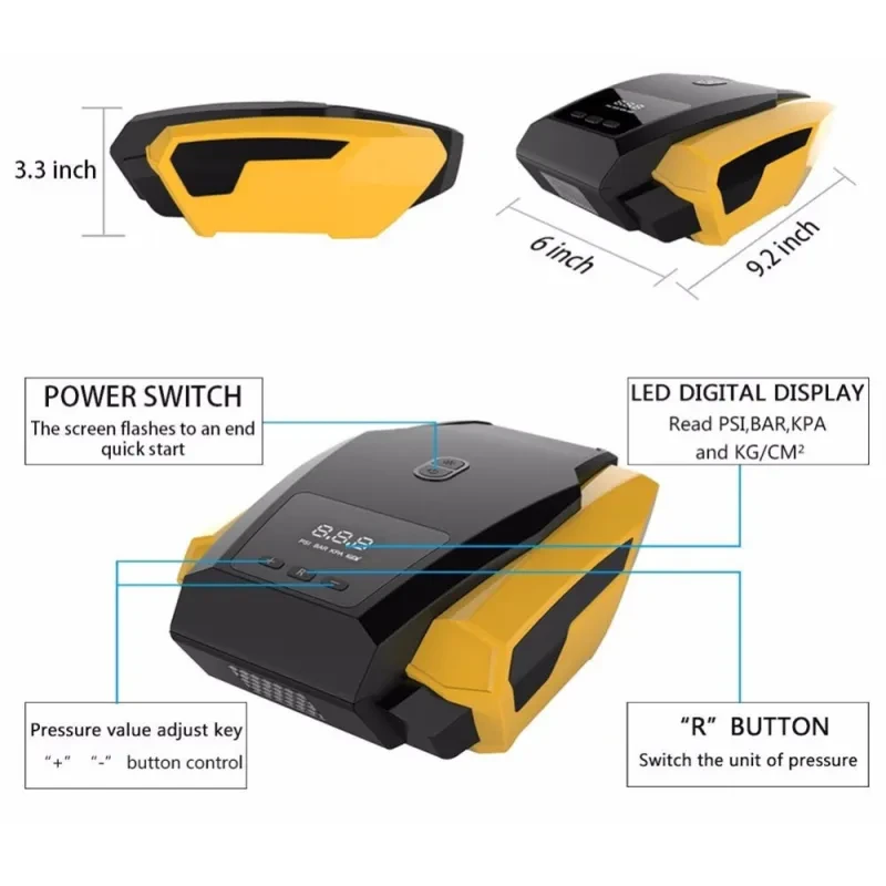 12V Portable Electric Mini Air Compressor Pump for Car & Bike Tires