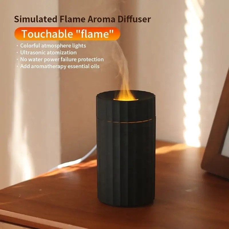 Flame Effect Air Humidifier & Oil Diffuser – Quiet Aromatherapy Mist
