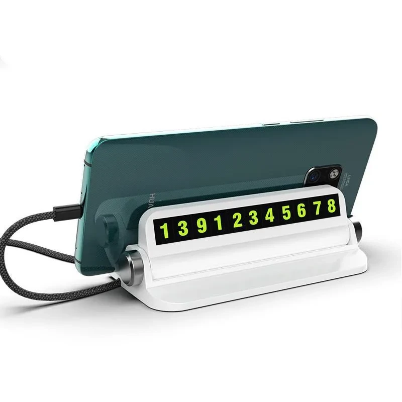 Luminous Car Parking Number Card – Air Freshener & Sticker Plate