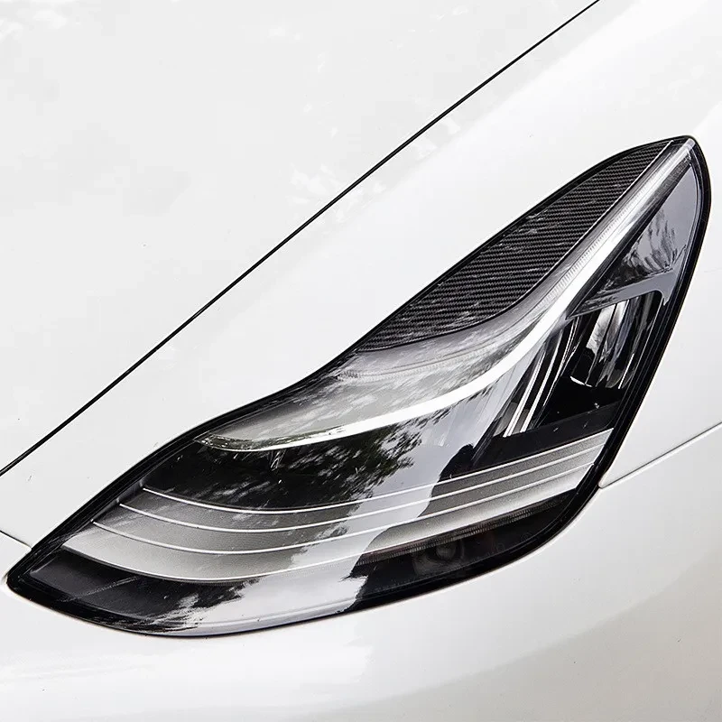 Tesla Model 3 Headlight Trim – Carbon Fiber Color Change Accessory