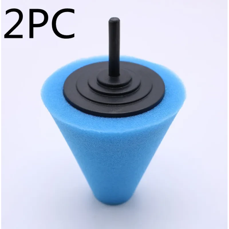 Car Wheel Polishing Cone Kit – 6mm Handle Sponge Buffing Pads